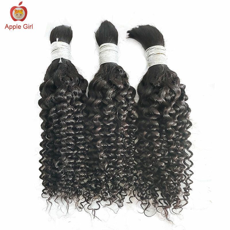 8 to 32 Inch Culy Human Hair Bulk For Braiding Crochet Hair Braids No Weft Only Hair Brazilian Remy Hair Extensions Applegirl