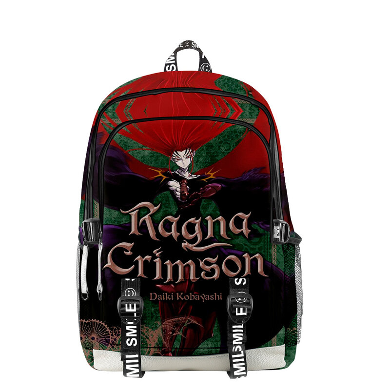 Новинка 2023, темно-красные рюкзаки Ragna с аниме на молнии, школьная сумка, уникальный рюкзак, сумка из ткани Оксфорд