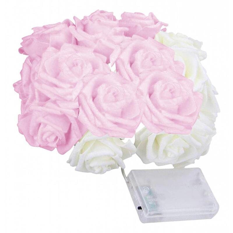 Rose Flower String LED Lights, Fairy Light para casamento, Pátio, Dia dos Namorados