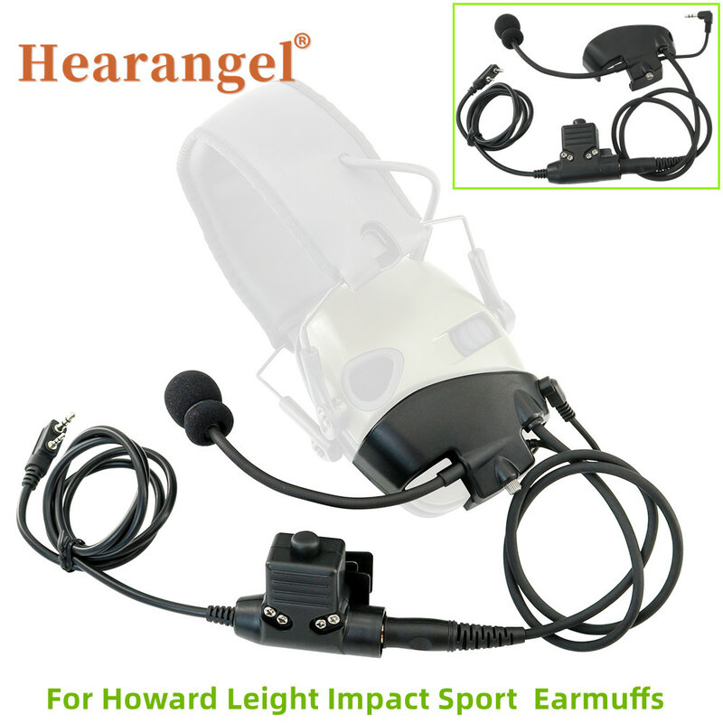 Tactical Headset Microphone Accessory Y-Line Kit Tactical PTT for Howard Leight Impact Sports Electronic Earmuff U94 Kenwood PTT