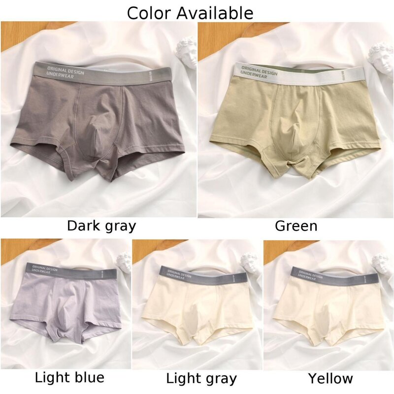 New Mens Sexy Loose Cotton Middle Waist Comfortable Underwear Boxer Briefs Underpants Panties Thin Solid Men's Briefs Shorts