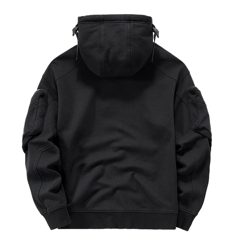 Streetwear hoodies harajuku y2k hip hop sweatshirts alta máscara pescoço à prova de vento pulôveres preto escuro techwear carga topos