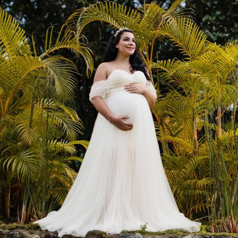 Vestido largo de maternidad para fotografía, hermoso vestido para sesión de fotos del embarazo, color rosa, nuevo
