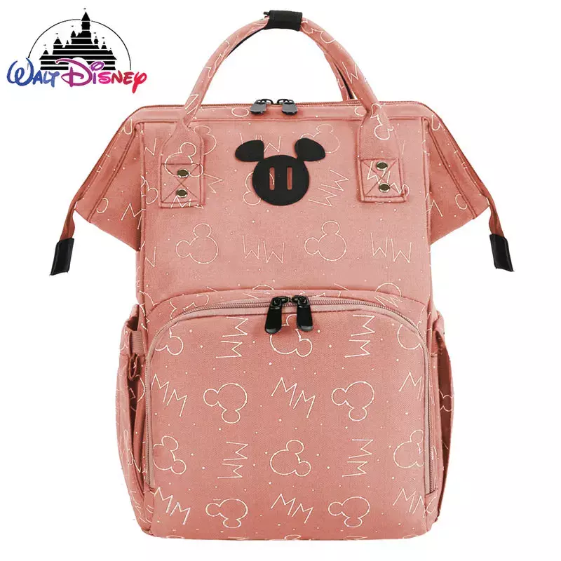 Disney Mickey New pannolino Bag zaino Cartoon Fashion borsa da donna incinta borsa per pannolini USB multifunzionale di grande capacità