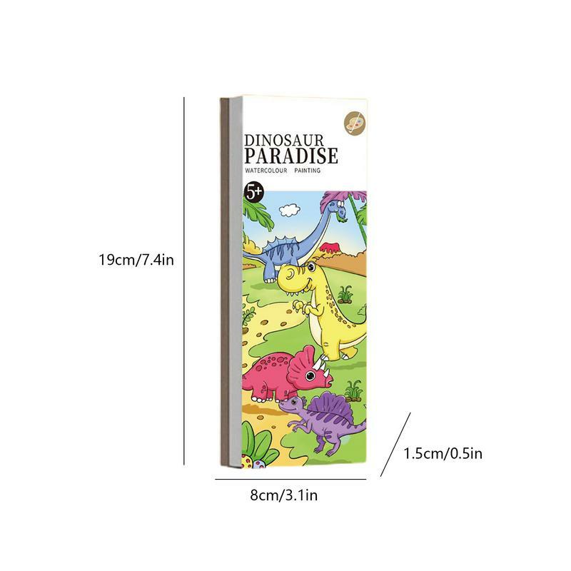 Bolso Aquarela Pintura Livro com Pen Paper, Montessori Pré-Escolar Aprendizagem Toy, 12 Páginas