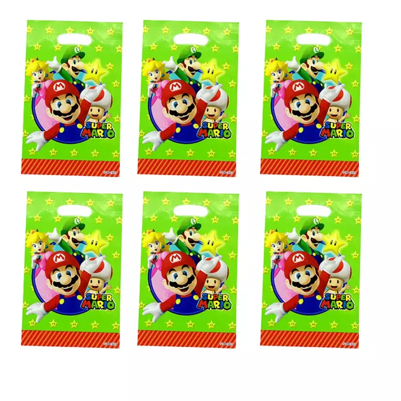 Super Mario Game Plastic Gift Bag para Crianças, Anime Figure Toy, Festa de Aniversário, Presentes de Natal, Kawaii, 10 Pçs por conjunto