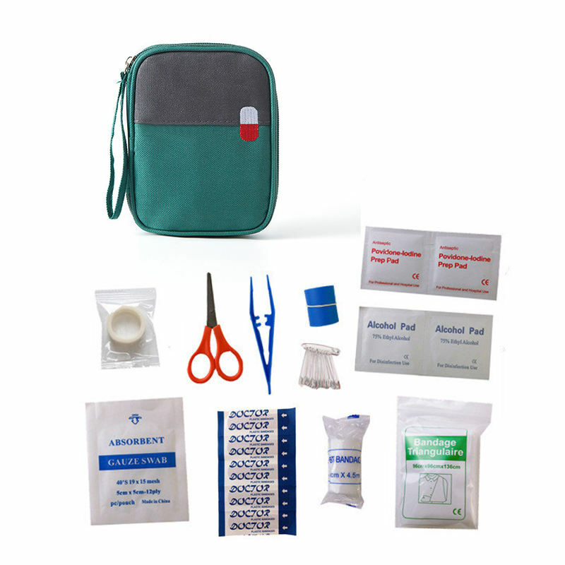Set di Kit di pronto soccorso da viaggio di emergenza ampiamente utilizzato con Logo personalizzato con stampa a cerniera a prezzo economico di vendita caldo
