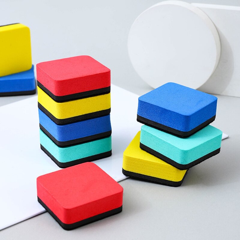 2pcs EVA Felt Whiteboard Eraser Office Supplies Dual-color Magnetic Marker Cleaner Square Blackboard Wipe Meeting Room