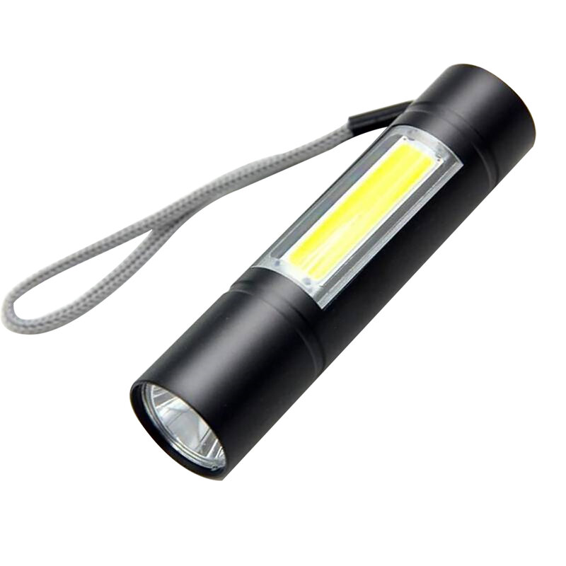 Mini linterna Led Q5 con Zoom de 1/2 piezas, linterna de luz Flash portátil, recargable, deslumbrante, COB, para acampar al aire libre