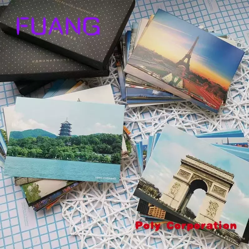 Semua jenis kartu pos cetak warna-warni indah kustom pribadi