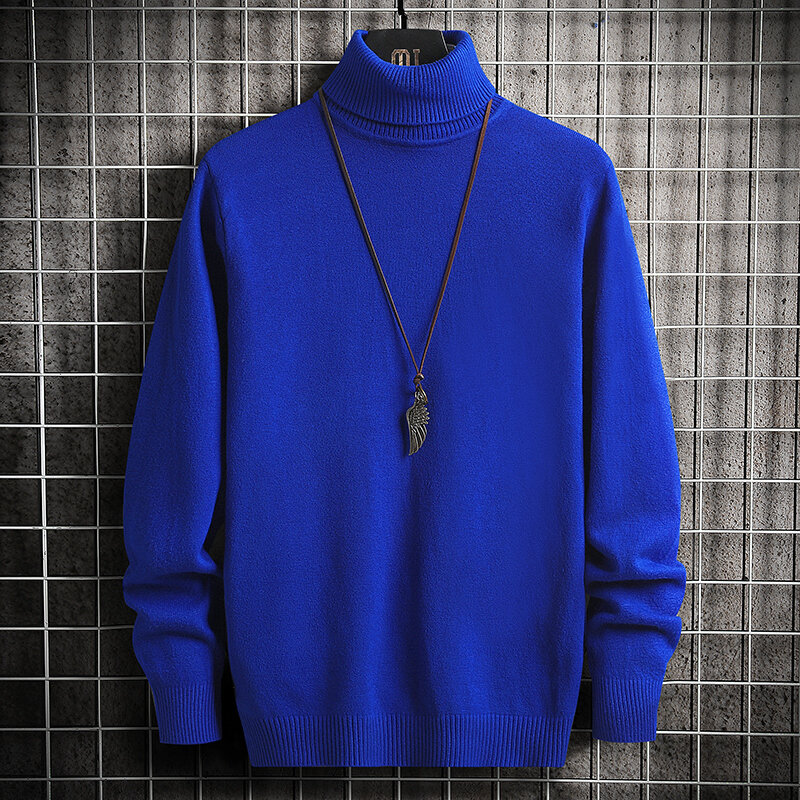 Новинка Осень-зима мужской Универсальный свитер с высоким воротом облегающий Мужской Повседневный пуловер свитер Мужская одежда