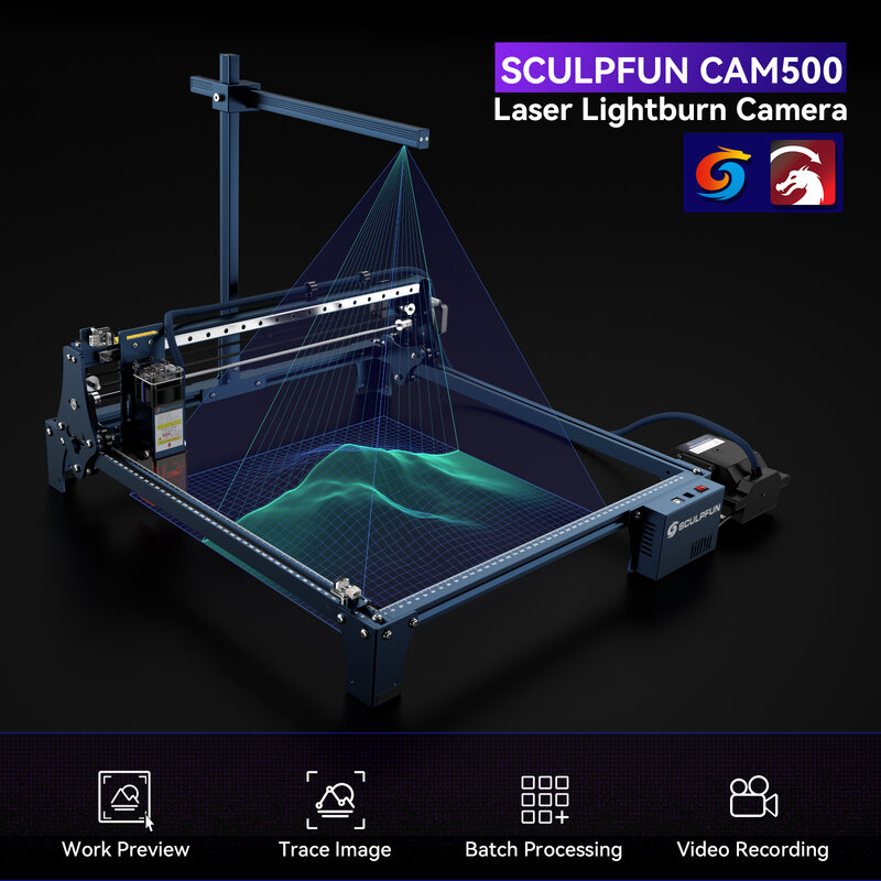 SCULPFUN Wide-Angle Lens for Sculpfun, S6pro, S9, S10, S30, Série Ultra, 5MP, 400x400mm, 120 °, Venda