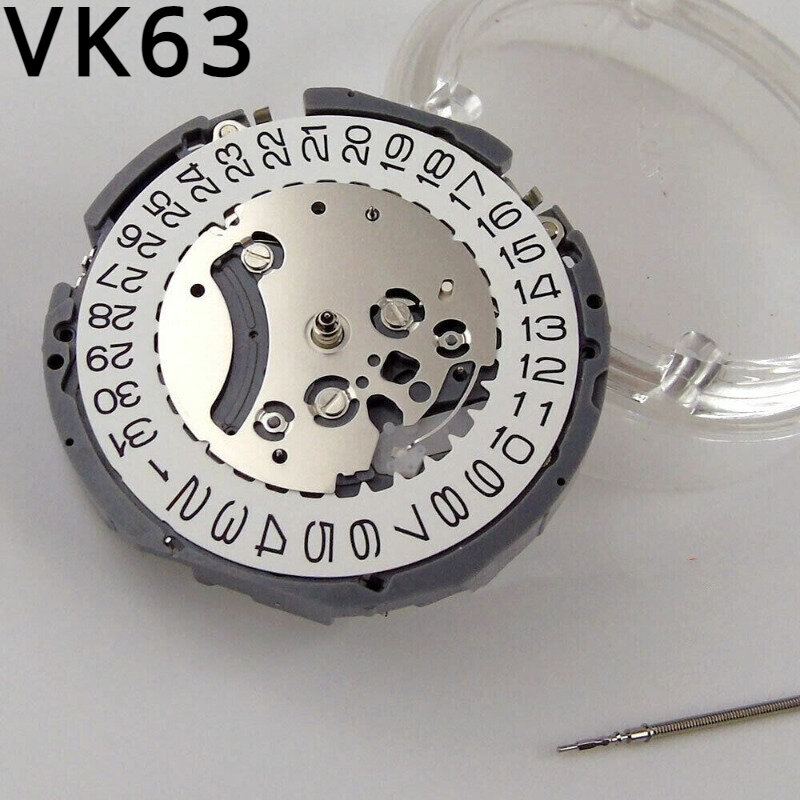 Aksesori jam tangan gerakan kuarsa multifungsi gerakan asli Jepang VK63A enam-pin