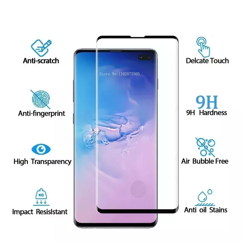 Vidro protetor para Samsung, protetor de tela, S21, S20 Plus, Ultra, S23, S23, S23, S22, S22, Ultra, S21, 2pcs
