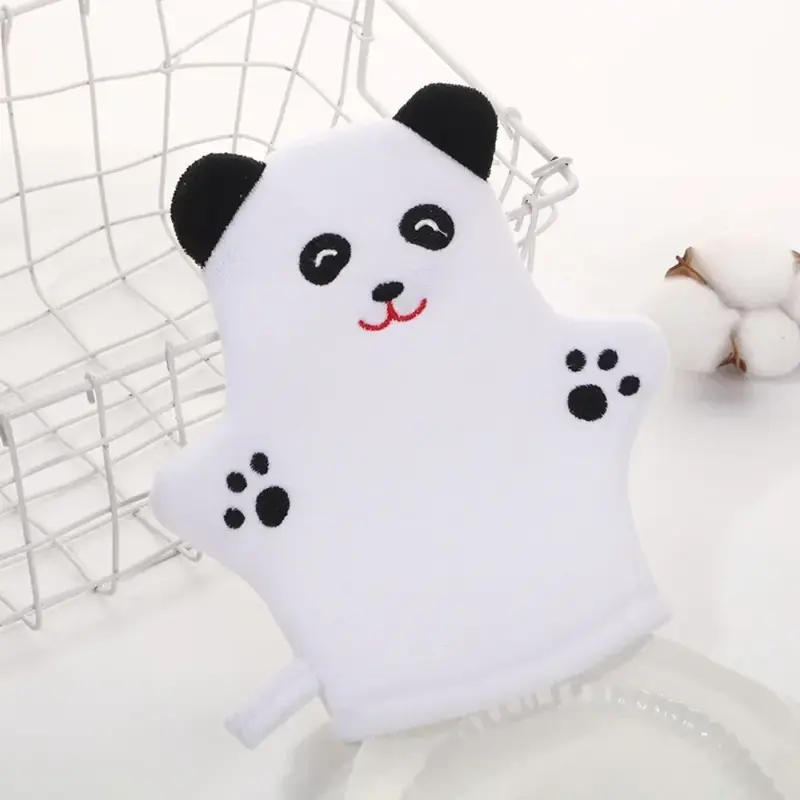 Baby Bath Gloves for Kids Toddlers Cartoon Animal Shape Shower Brush Washcloth for Bathing Children Wash Clean Shower Massage