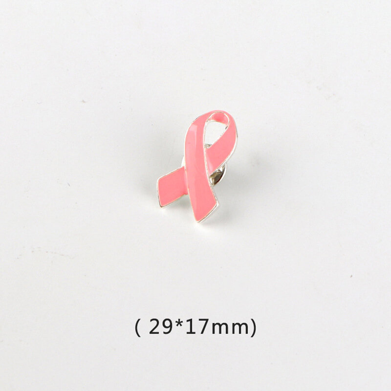 เข็มกลัดเพื่อการรับรู้มะเร็งเต้านมเข็มกลัดสีชมพูสำหรับผู้หญิงริบบิ้นเพื่อการกุศลปกเสื้อ lencana PIN เครื่องประดับเสื้อผ้า