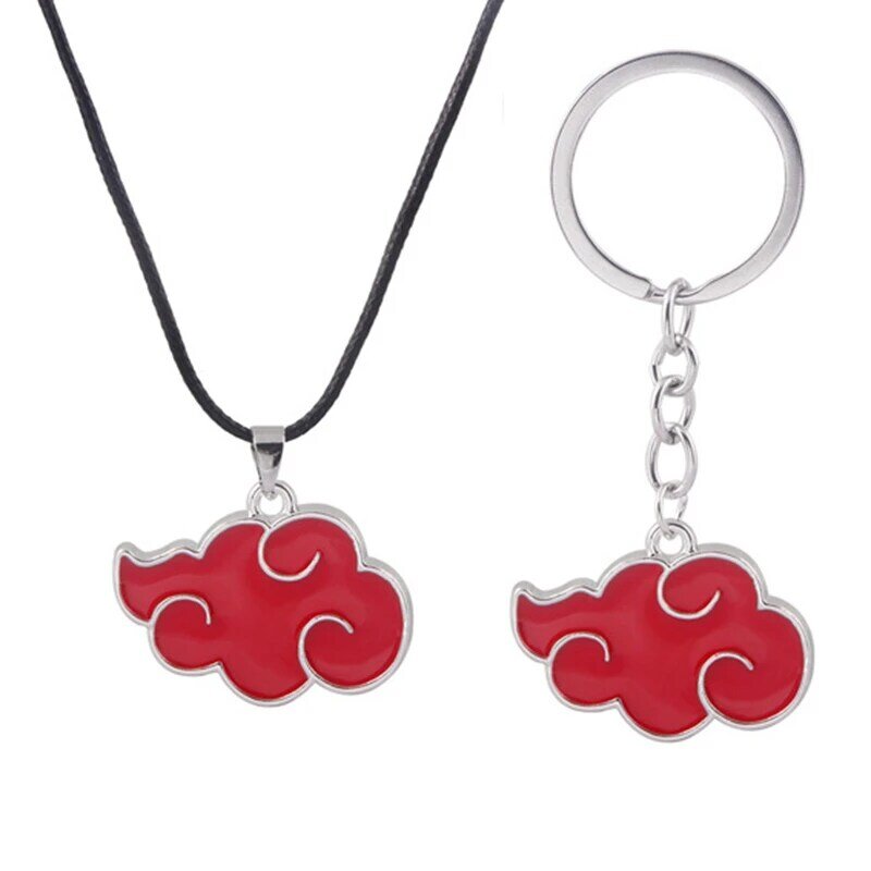 Anime Naruto Akatsuki Itachi Cosplay Accessories Pendant Necklace Keychain Action Figures Metal Jewelry Kids Children Toys Gift