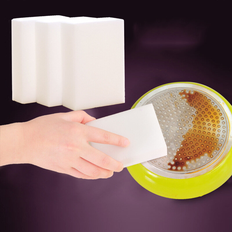 100Pcs/Lot Melamine Sponge White Magic Sponge Eraser For Kitchen Bathroom Office Cleaner Cleaning Sponges Tools 100X60X10mm