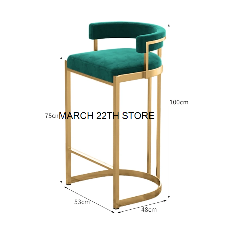 Lounge Luxury High Chairs Kitchen Bar Counter Nordic Counter Stool Kitchen Metal Modern Gold Chaises Hautes Household Furniture