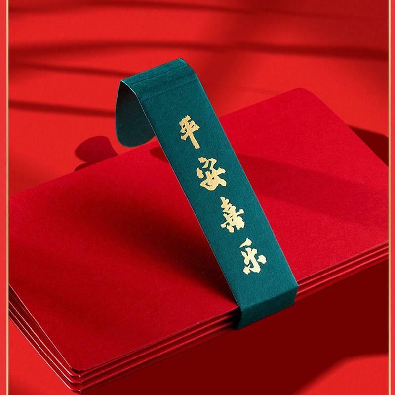 Opvouwbare Chinees Nieuwjaar Rode Enveloppen Traditionele Zegen Kaartsleuf Opvouwbare Hong Bao Nieuwjaar Cadeau Voor Vader Moeder Vrouw