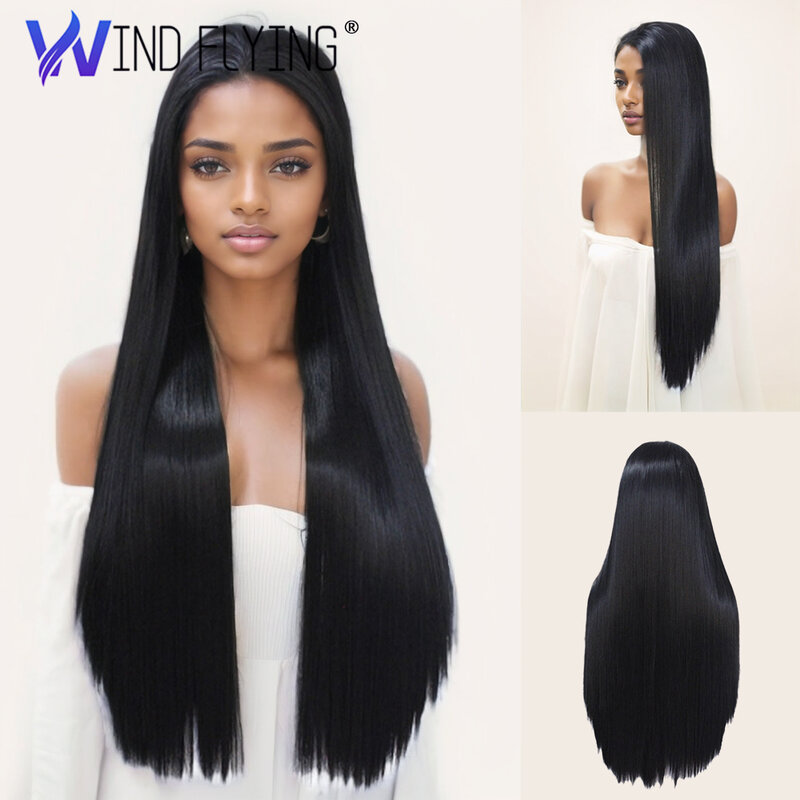 18 Inch Full Lace Wig Bone Straight Human-Hair Wigs for Black Women Hd Straight Lace Frontal Wig Glueless Preplucked