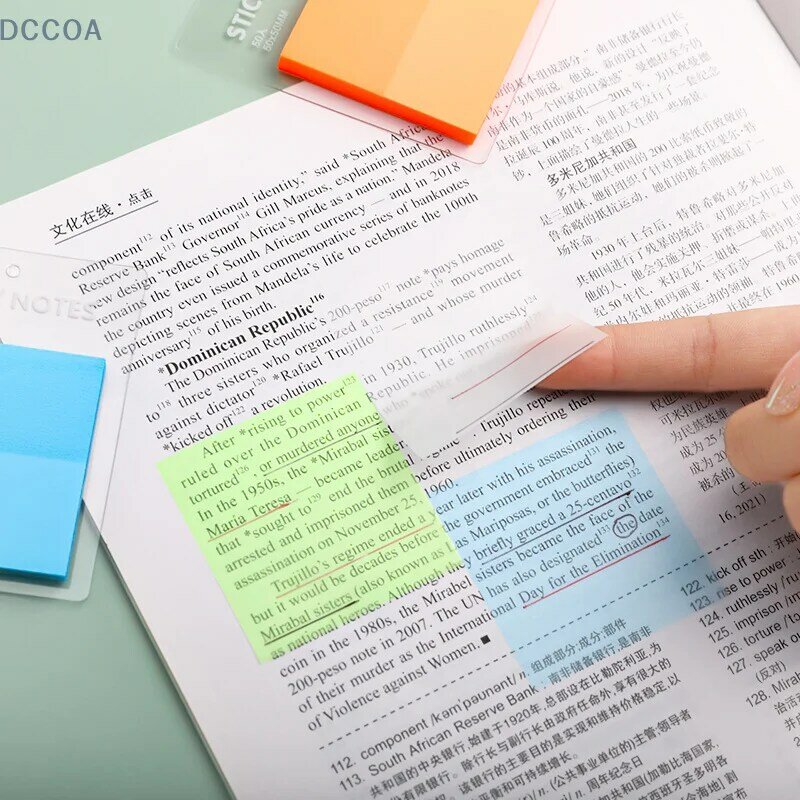 50 arkuszy przezroczyste karteczki samoprzylepne wodoodporne kolorowe przezroczyste notatniki wysłał to samoprzylepne notatki wiadomość przypomnienie biuro szkoła