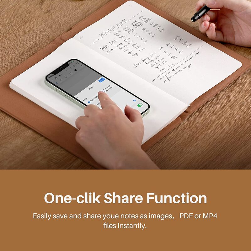 Huion Note Smart Notebook Draadloze Grafische Tablet 50 Pagina 'S A5 Notepad Elektronische Schrijfblok Ondersteuning Ios Ipados Android Apparaat