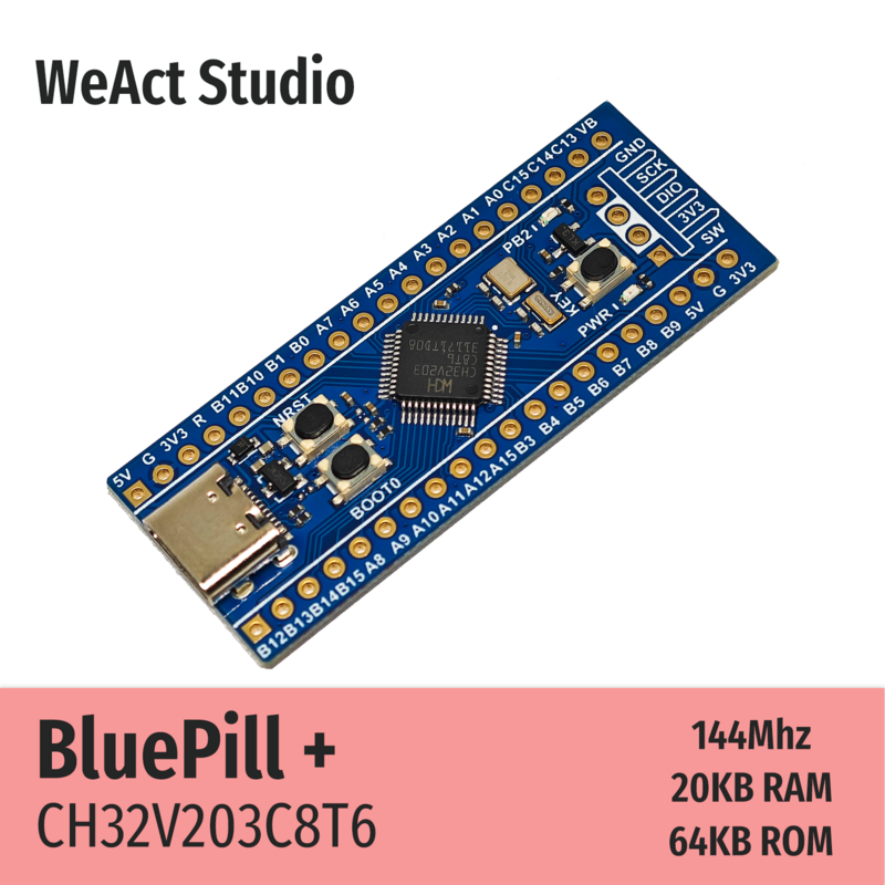 WeAct 저전력 코어 보드 데모 보드, CH32V203C8T6, CH32V203, CH32V2, RISC-V