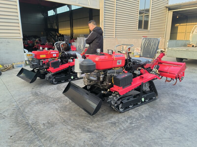 Crawler rotary tiller 35hp 50hp multifunctional furrowing and weeding micro-tiller ride-on tilling and shredding soil cultivator