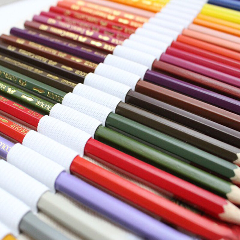 Estojo de lápis de pano colorido, Envolva Roll Up Pen Bag, Kawaii Canvas Pen Bag para meninas e meninos, 36 buracos