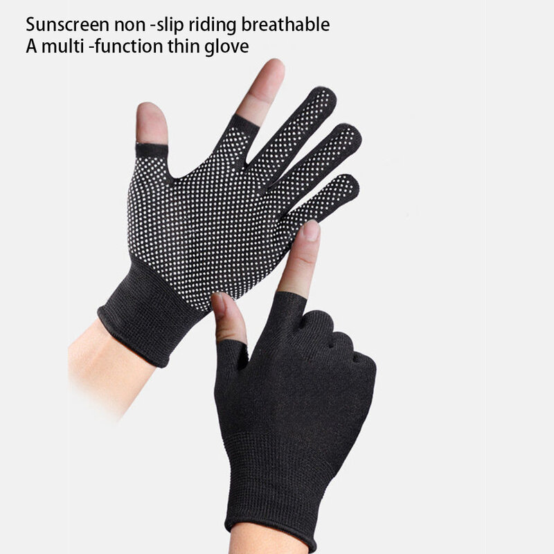 Sarung tangan Bar sepeda motor kebugaran, sarung tangan Fitness profesional olahraga antiselip pakaian olahraga bersepeda hitam 2 tanpa jari