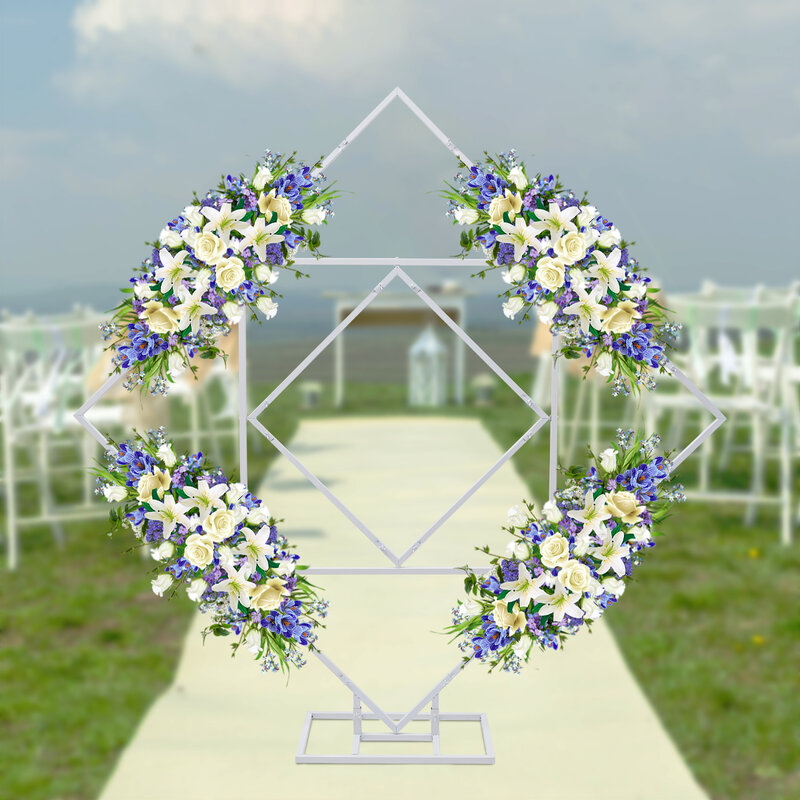 Square Wedding Arch Backdrop Stand Outdoor Lawn Wedding Flower Door Stand Birthday Balloon Party Decor Backdrop Stand Supplies