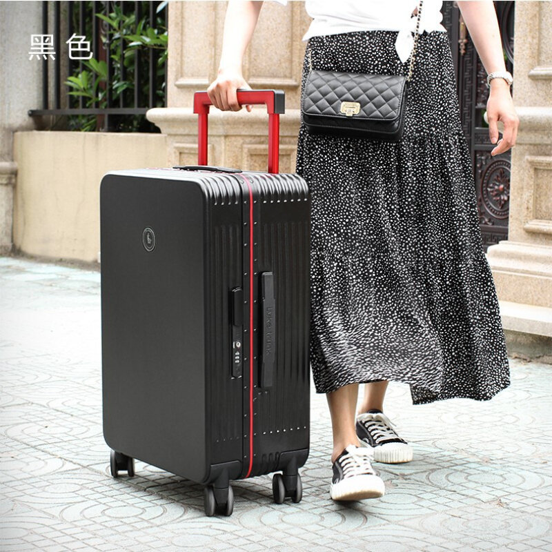 กระเป๋าเดินทางแบบดึงขึ้นได้สำหรับผู้ชาย, กระเป๋าเดินทางล้อกว้างทำจากอลูมิเนียมของผู้หญิงที่มีล้ออเนกประสงค์พร้อมกระเป๋าเดินทางแบบล็อครวมกัน
