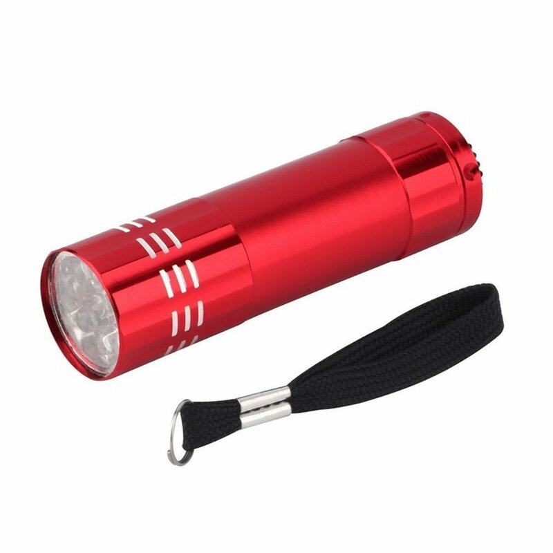 Minilinterna led blanca de 9 leds, potente linterna de bolsillo portátil para senderismo y camping