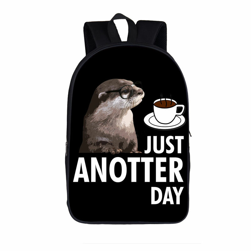 Kawaii Sea Otters Print Backpack for Teenage Girls Boys Fashion Schoolbags Laptop Bag Canvas Daypack Large Capacity Backpack