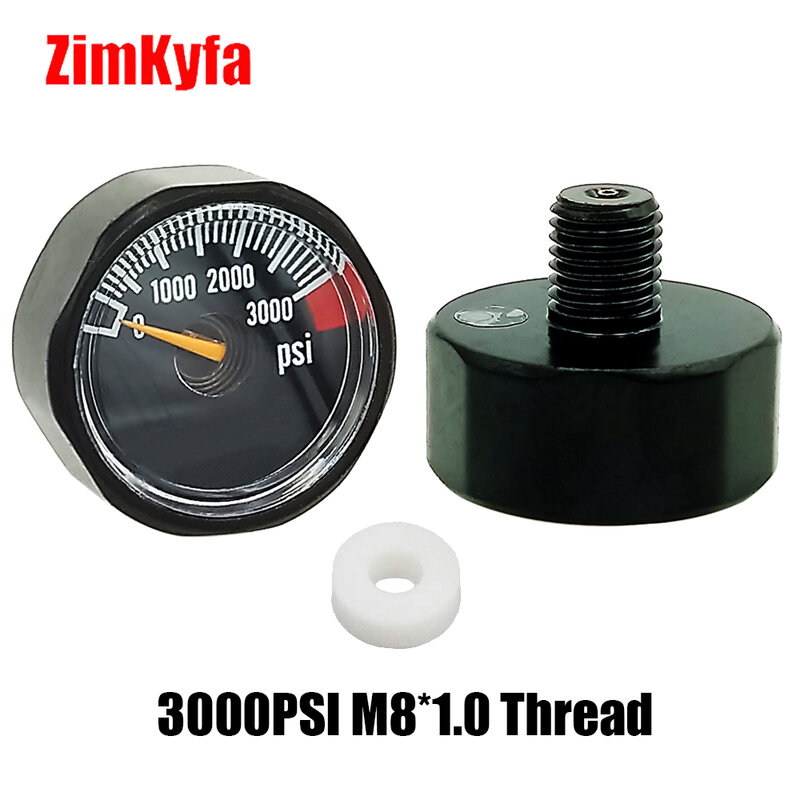 HPA alat pengukur tekanan mikro Mini, alat katup pompa tangan Manometer 1/8BSPP(G1/8),1/8NPT,M10,M8,300bar 350bar