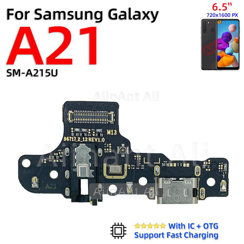 Aiinant ตัวเชื่อมต่อบอร์ดชาร์จเร็วสายแพสำหรับ Samsung Galaxy A20 A20e A20s A21 A21s A22 A23 A24อะไหล่4G 5g
