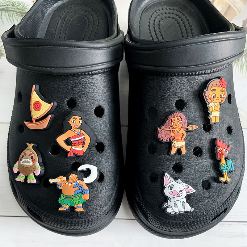 1-8pcs Disney Moana Shoe Charms Decorations for Clog Sandal Boys Girls Kids Women Teens Christmas Gifts Birthday Party Favors