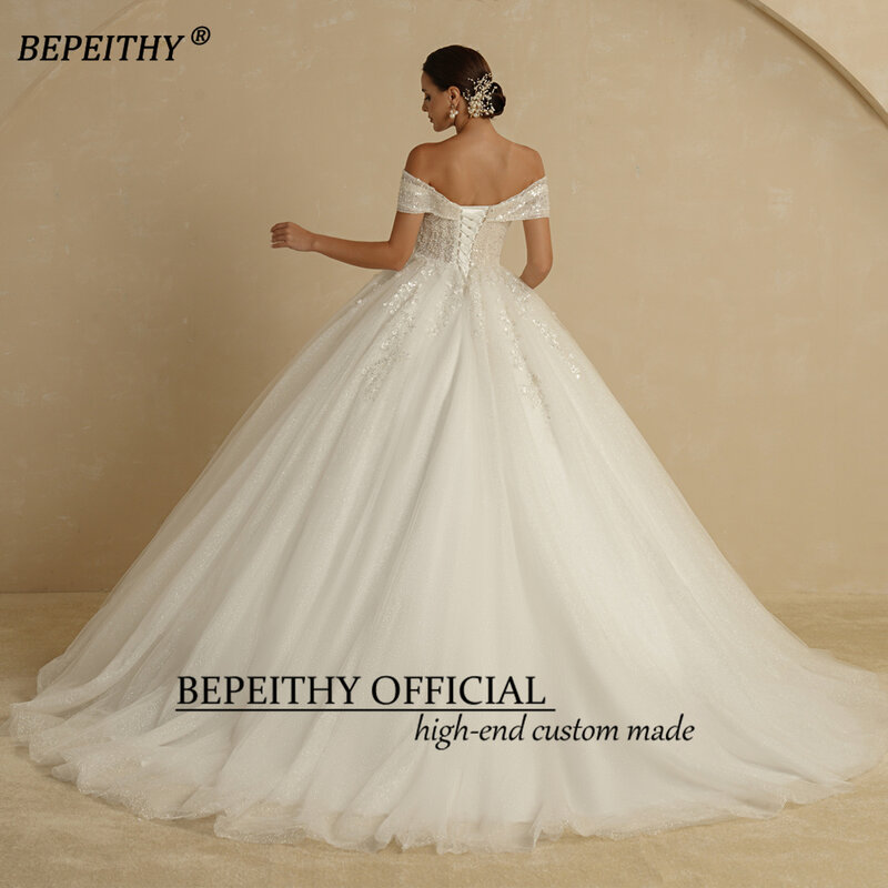 BEPEITHY-Robes de mariée princesse à perles ivoire pour femmes, robes de mariée pour les patients, robe de Rhscintillante, 2022