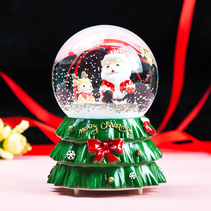 Christmas dream crystal ball ornaments music box music box little girl princess children girl birthday gift