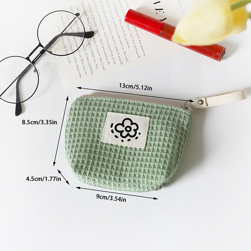 1Pc Women's Mini Coin Purse Plaid Design Pouch Japan Style Small Coin Bag Cute Change Purse Student Credit Card Wallet