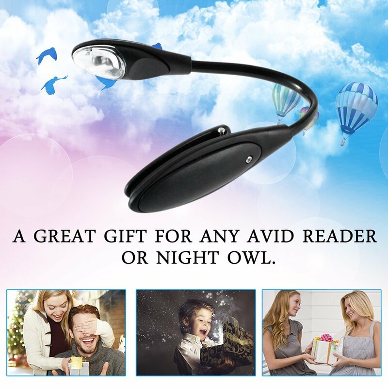 Mini flexível clip-on brilhante livro luz, LED branco livro lâmpada de leitura, compacto e portátil, estudante dormitório luzes, novo