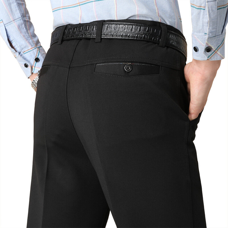 MRMT-Calças masculinas de cintura alta, calças finas casuais masculinas, de meia idade, largas, retas, marca, 2022