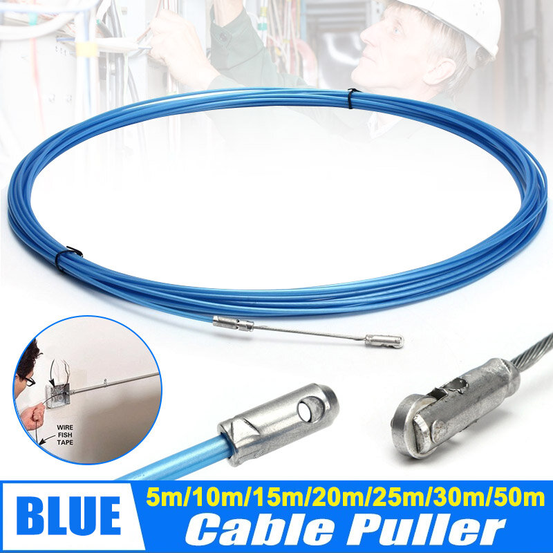 Conducto de cinta de Cable eléctrico de 50M, flexibilidad portátil, extractor de Cable de grado antienvejecimiento, instalación de cableado, herramienta de electricista