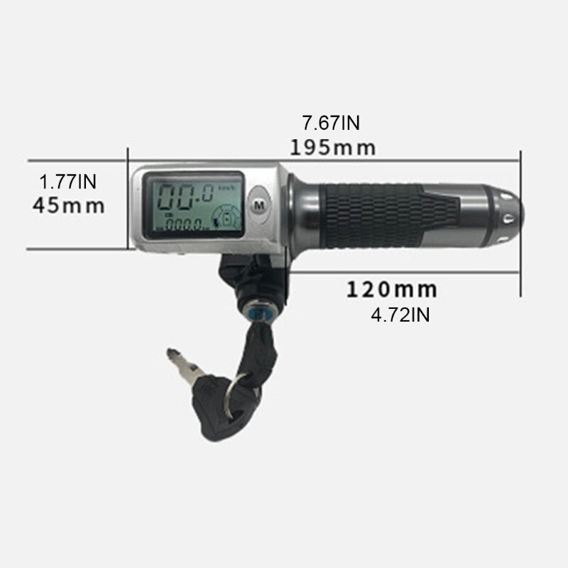 36V/48V/60V Throttle  Lock with Speedometer/Odometer for Electric Bicycle/e-bike/electric Scooter Throttle