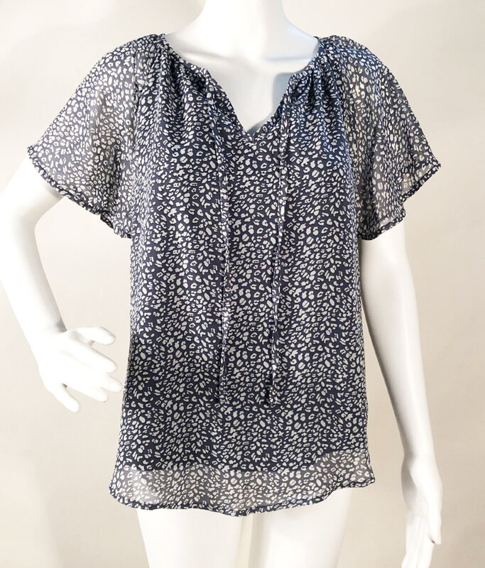 Camisa feminina casual floral com decote em v, blusa de manga curta solta e simples, verão