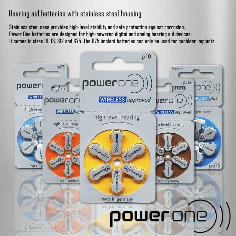 Powerone 아연 공기 보청기 배터리, ITC CIC 312, 312A, A312, PR41 보청기 배터리, 환영 직송, 60 개