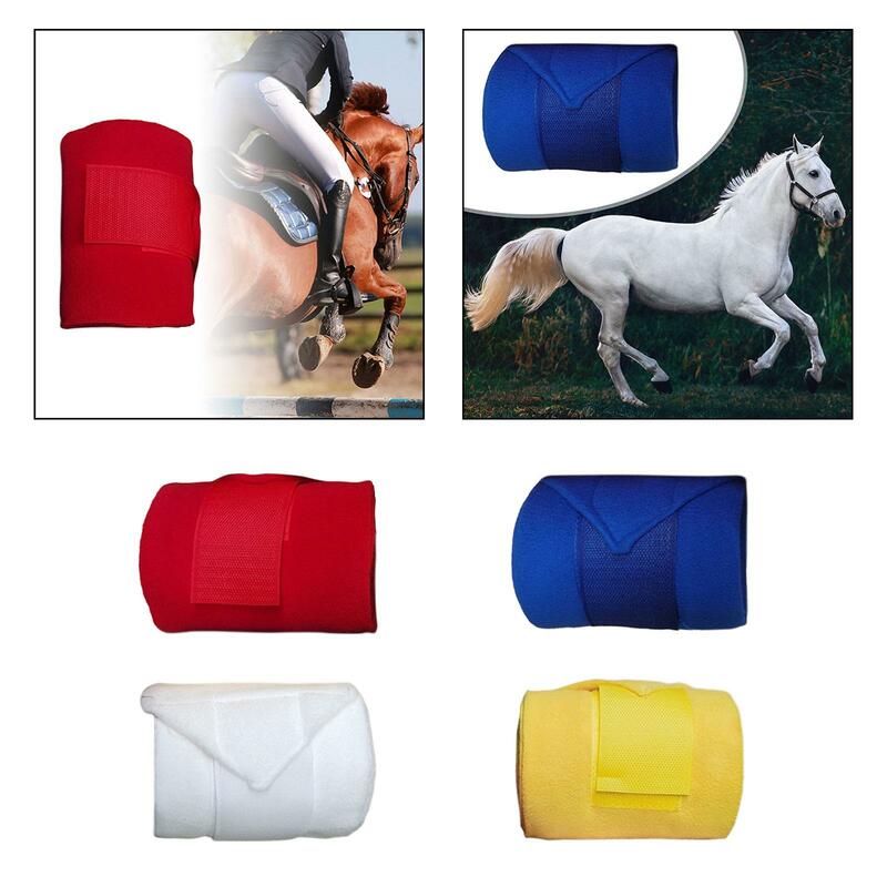 Enveloppes de protection des jambes de cheval, legging de cheval, bandages ronds et souriants, protège-jambes pour l'entraînement de course, 4 pièces
