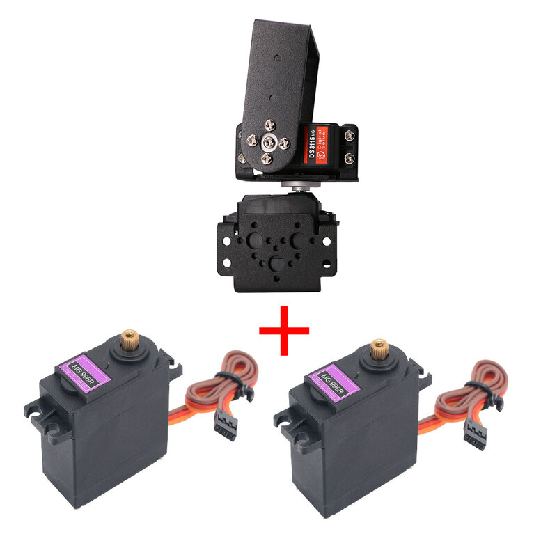 Ps2 Control 2 DOF Rotating Robot Manipulator Metal Alloy Mechanical Gimbal Kit For Arduino Robot with MG996 Programmable DIY Kit