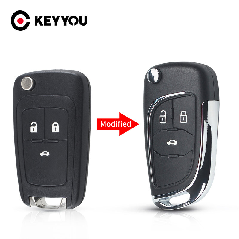 Kunci Mobil Remote Lipat Dimodifikasi untuk Chevrolet Cruze Epica Lova Camaro untuk Opel Vauxhall Lambang Astra Mokka untuk Buick